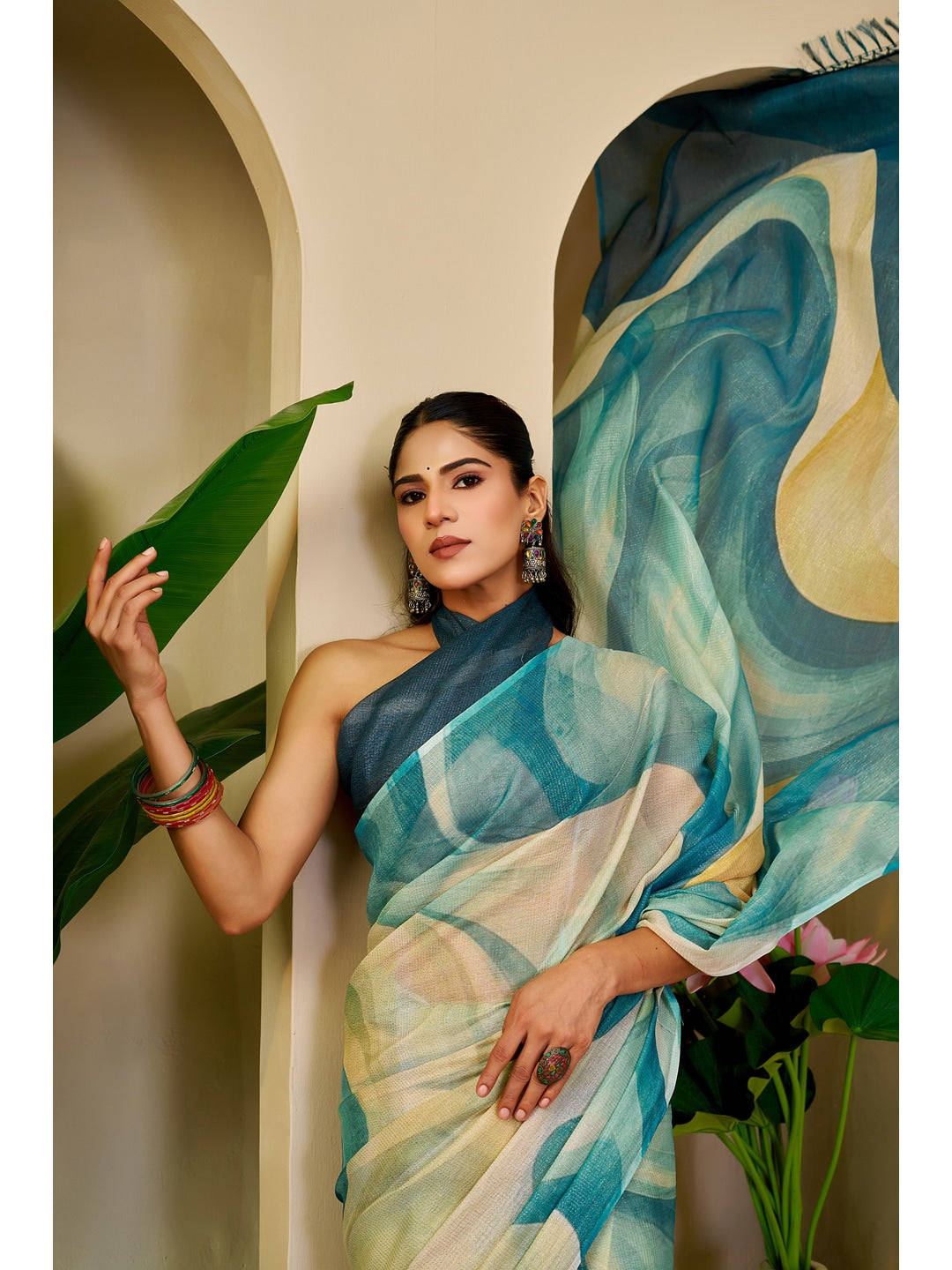 Peachmode Green Pure Cotton Saree - Image 5