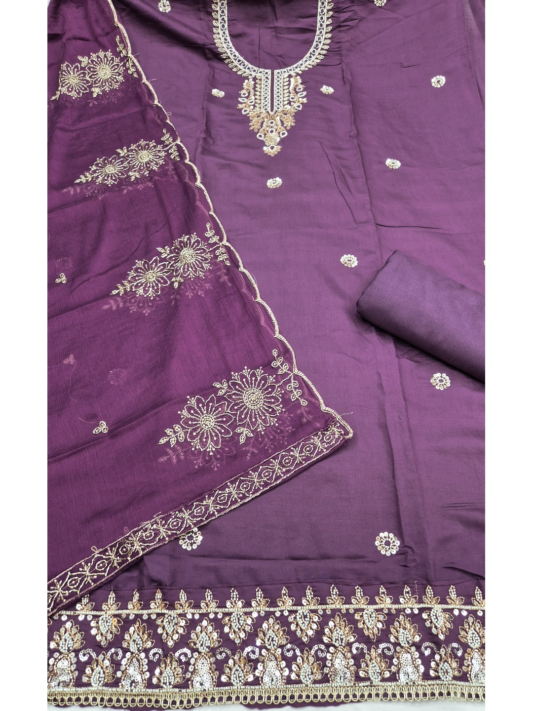 Peachmode Purple 11719 Unstitched Dress Material - Image 4