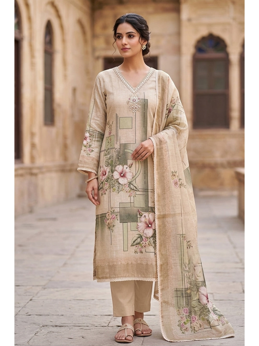 Peachmode Chikoo 11730 Unstitched Dress Material - Image 3