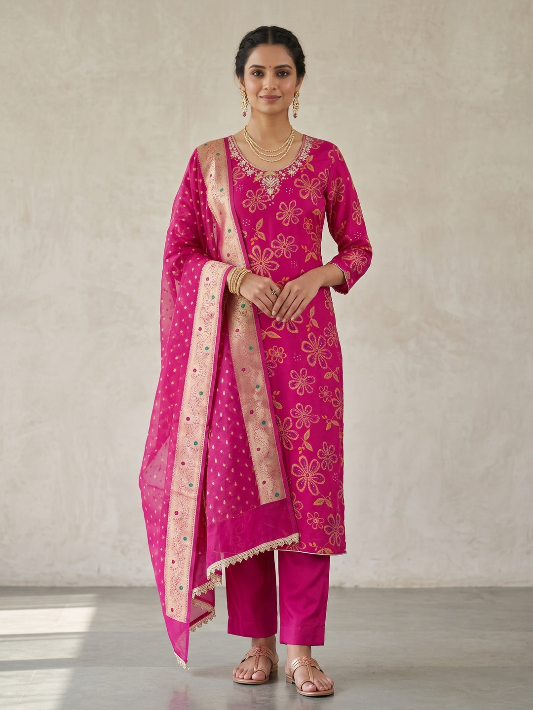 Peachmode Pink 11731 Unstitched Dress Material - Image 2