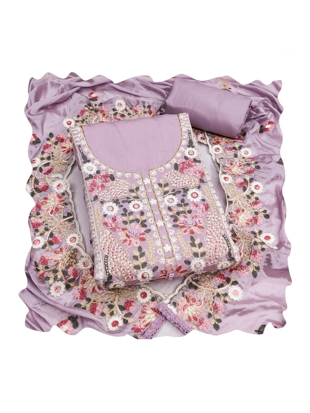 Peachmode Purple 11732 Unstitched Dress Material - Image 1