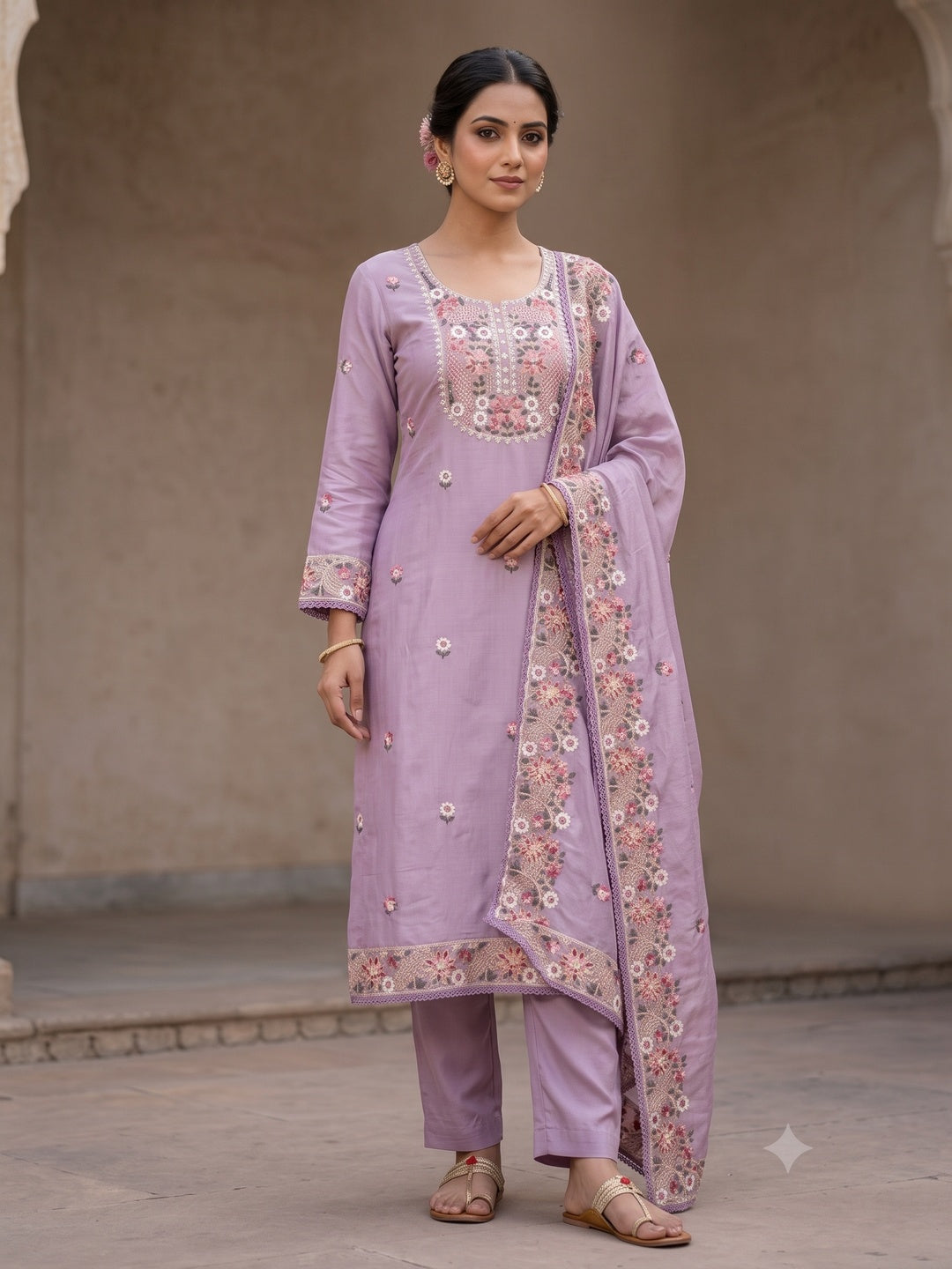 Peachmode Purple 11732 Unstitched Dress Material - Image 2