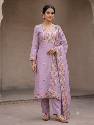 Peachmode Purple 11732 Unstitched Dress Material - Image 2