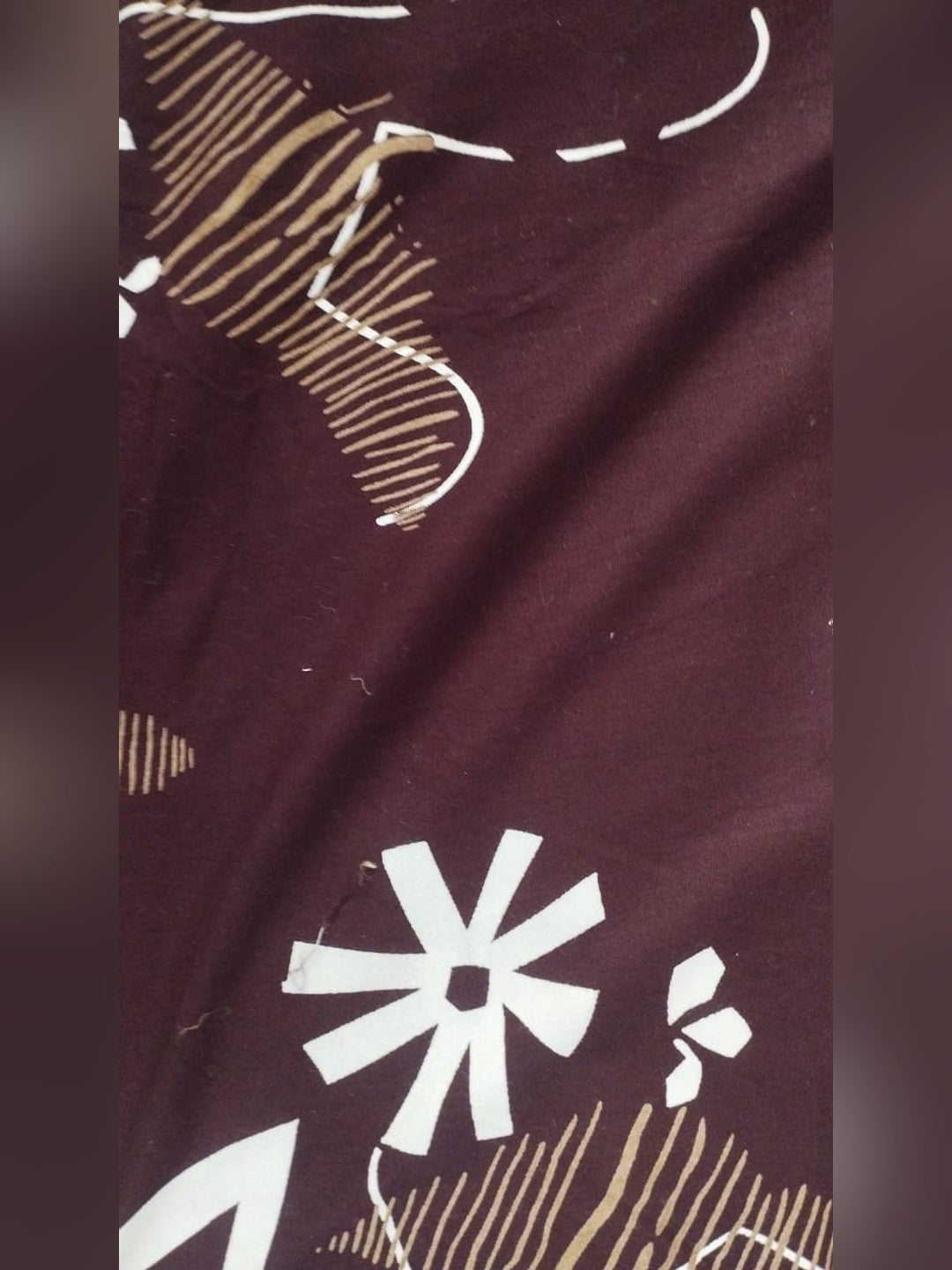 Peachmode Dark Maroon Rayon Abstract Printed Collared Shirt - Image 1