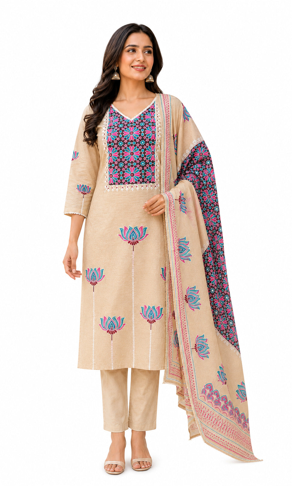 AARD-3667-BEIGE white-background model view
