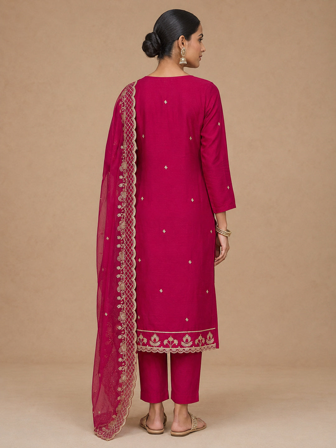 Peachmode Pink Unstitched Dress Material - Image 5