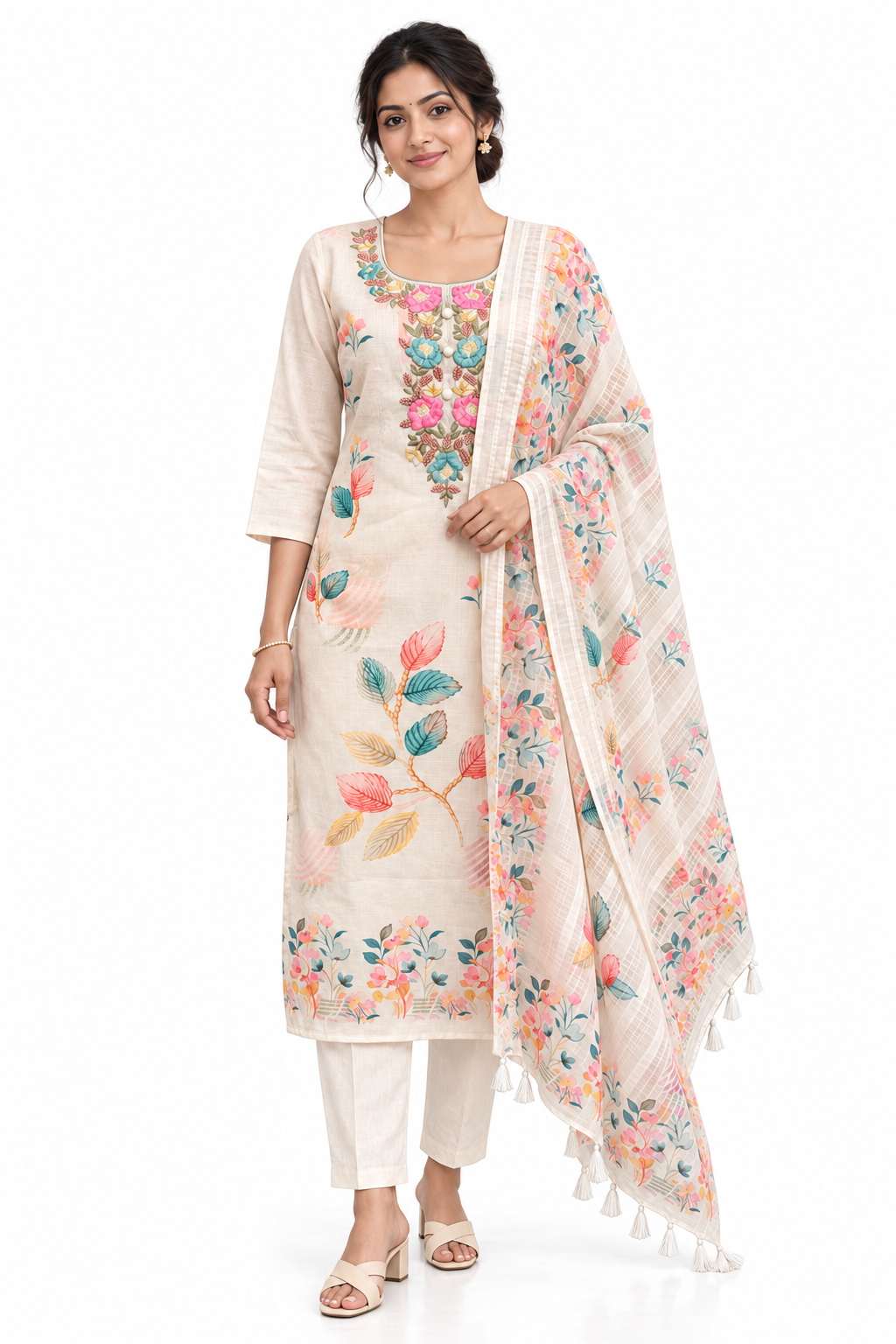 AARD-3702-CREAM white-background model view