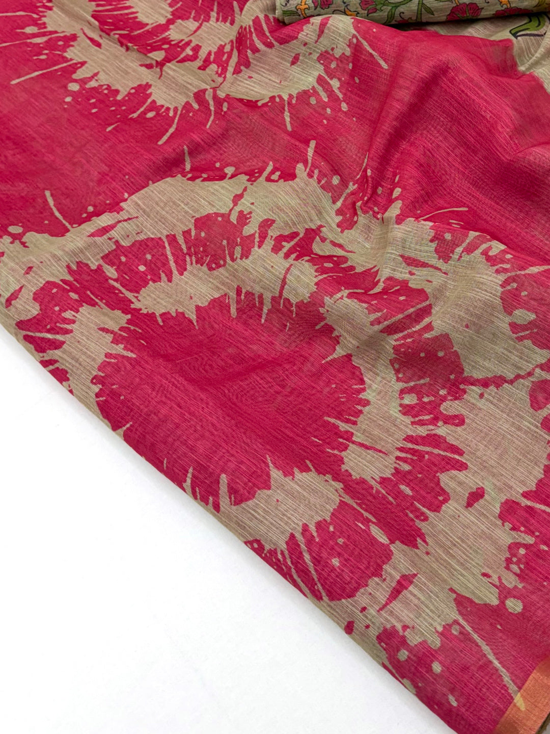Peachmode Rani Linen Tie-Dye Printed Saree - Image 5