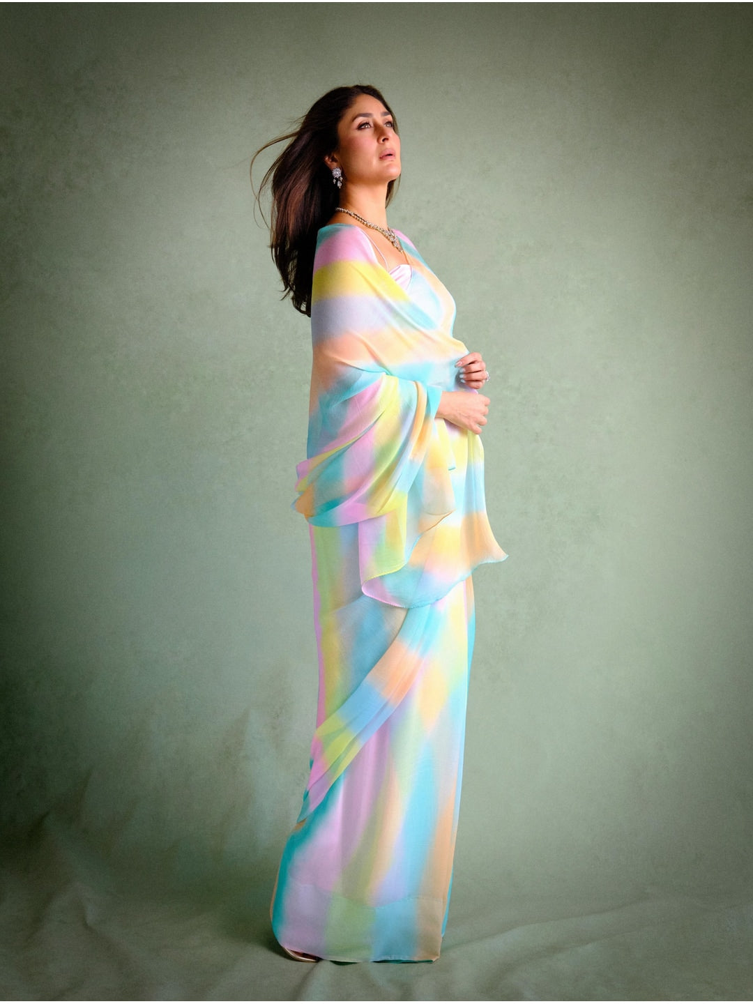Peachmode Multicolor Digital Printed Georgette Saree - Image 2