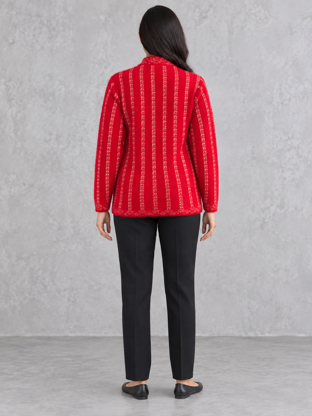 Peachmode Red Wool Blend Cardigan - Image 4