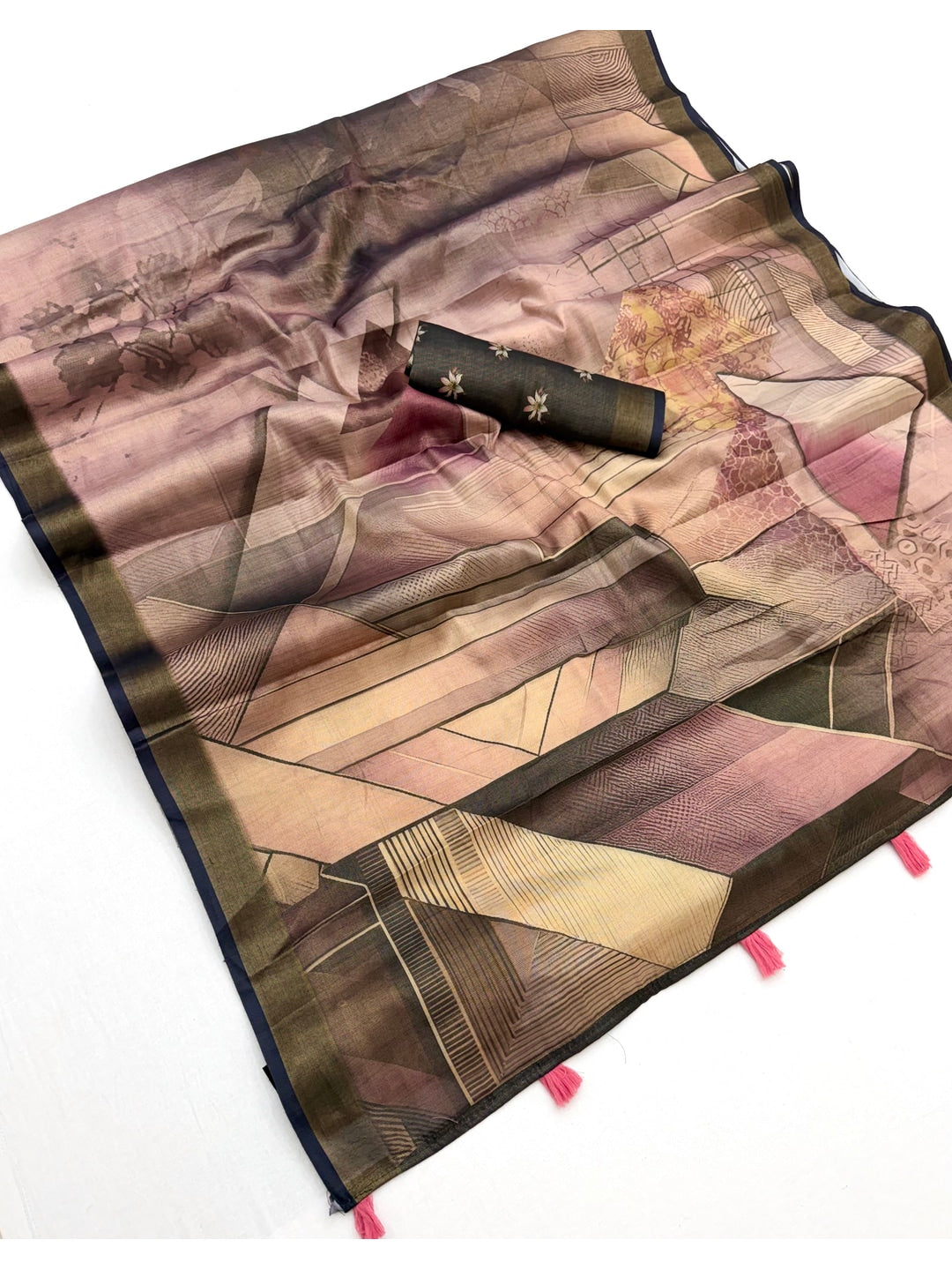 Peachmode Mauve Rashna Digital Printed Erode Silk Saree - Image 3