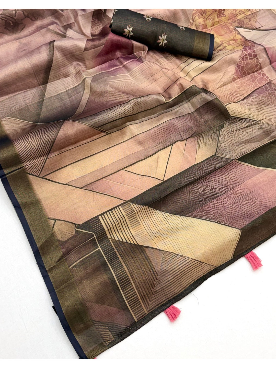 Peachmode Mauve Rashna Digital Printed Erode Silk Saree - Image 5