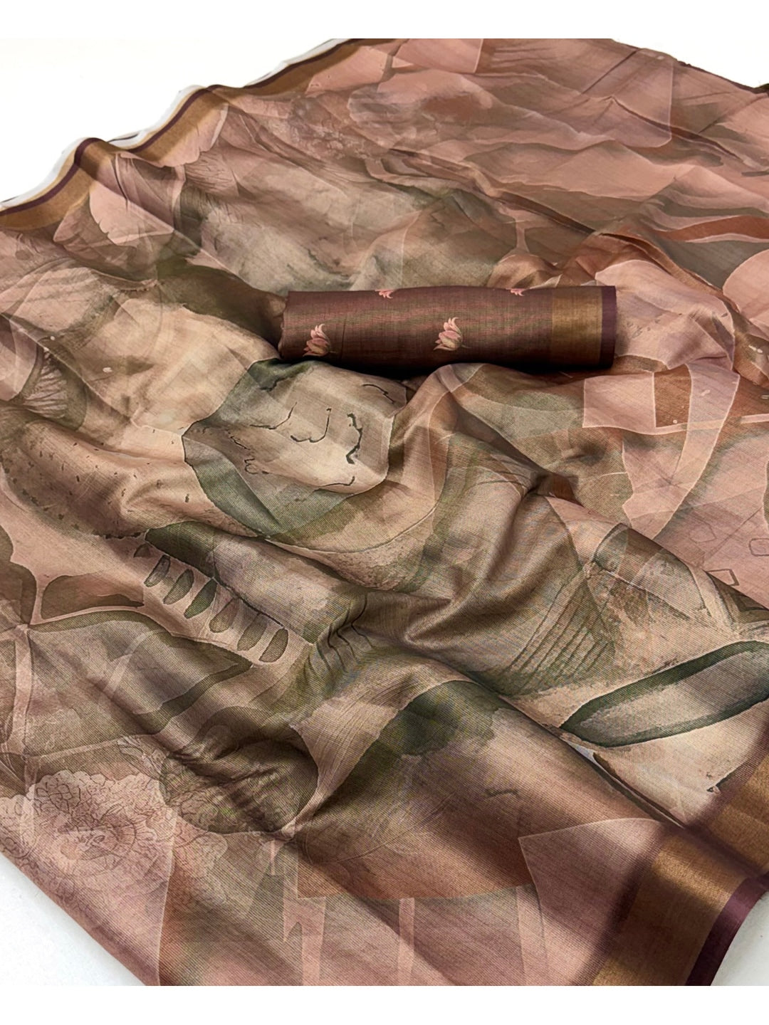 Peachmode Mauve Rashna Digital Printed Erode Silk Saree - Image 4