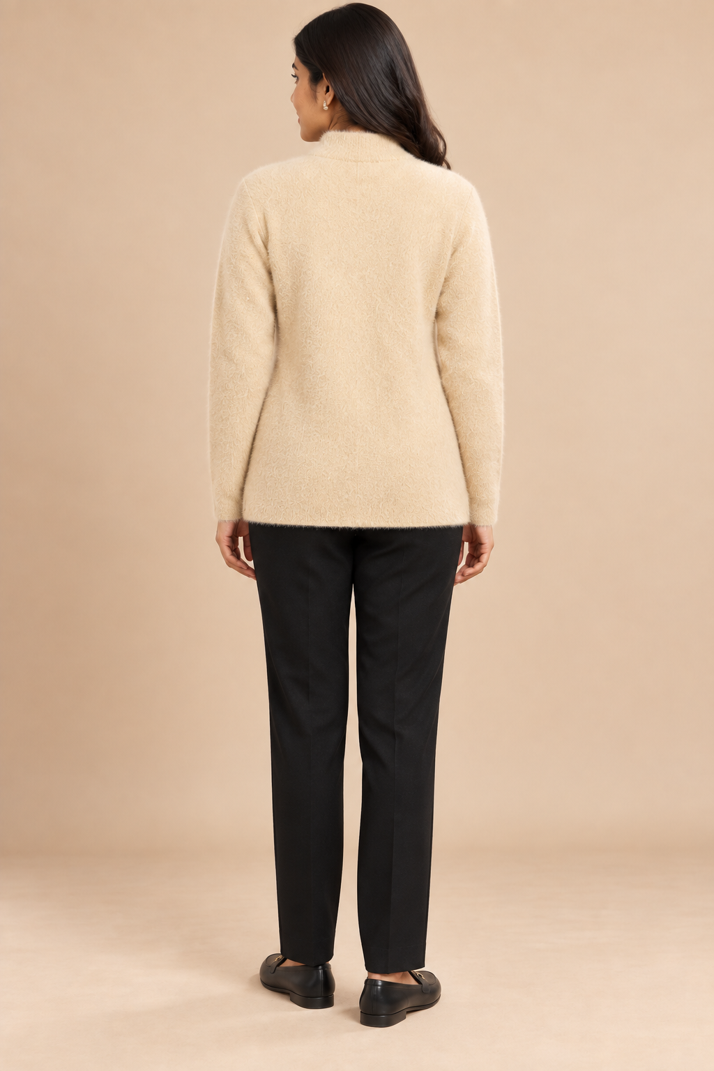 Beige Woolen Knit Cardigan - Image 4