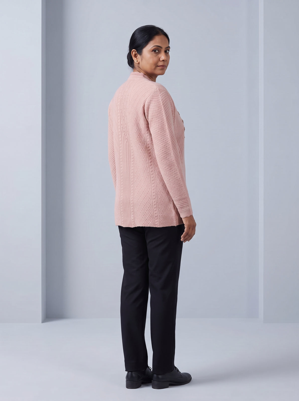 Pink Woolen Knit Cardigan - Image 4