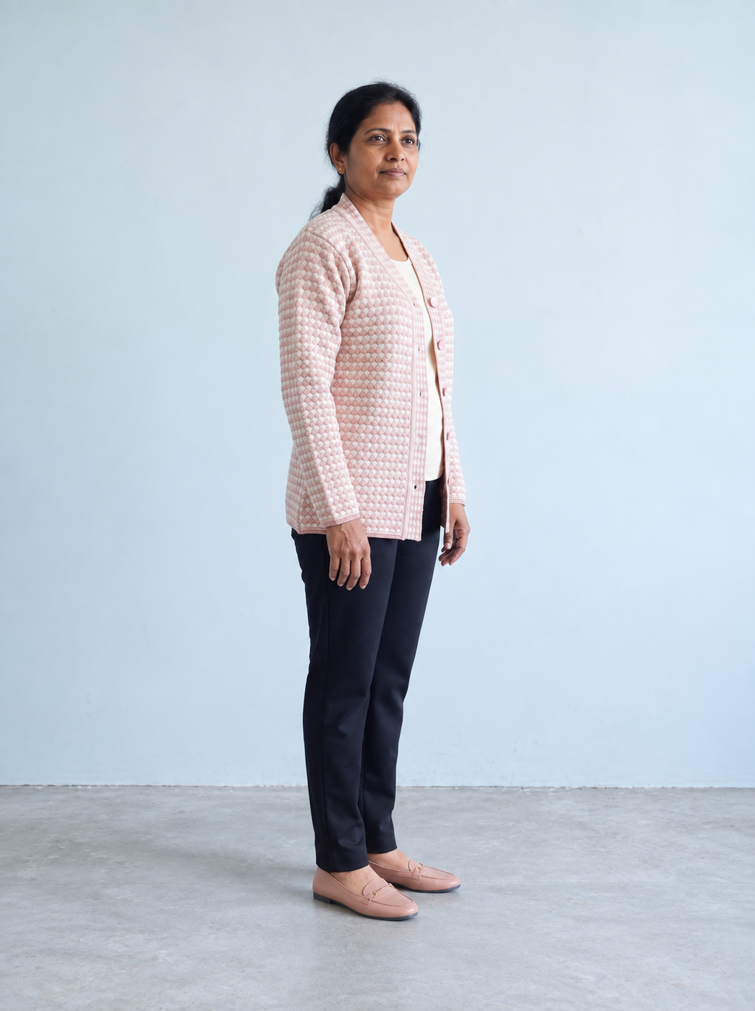 Pink Woolen Knit Cardigan - Image 3