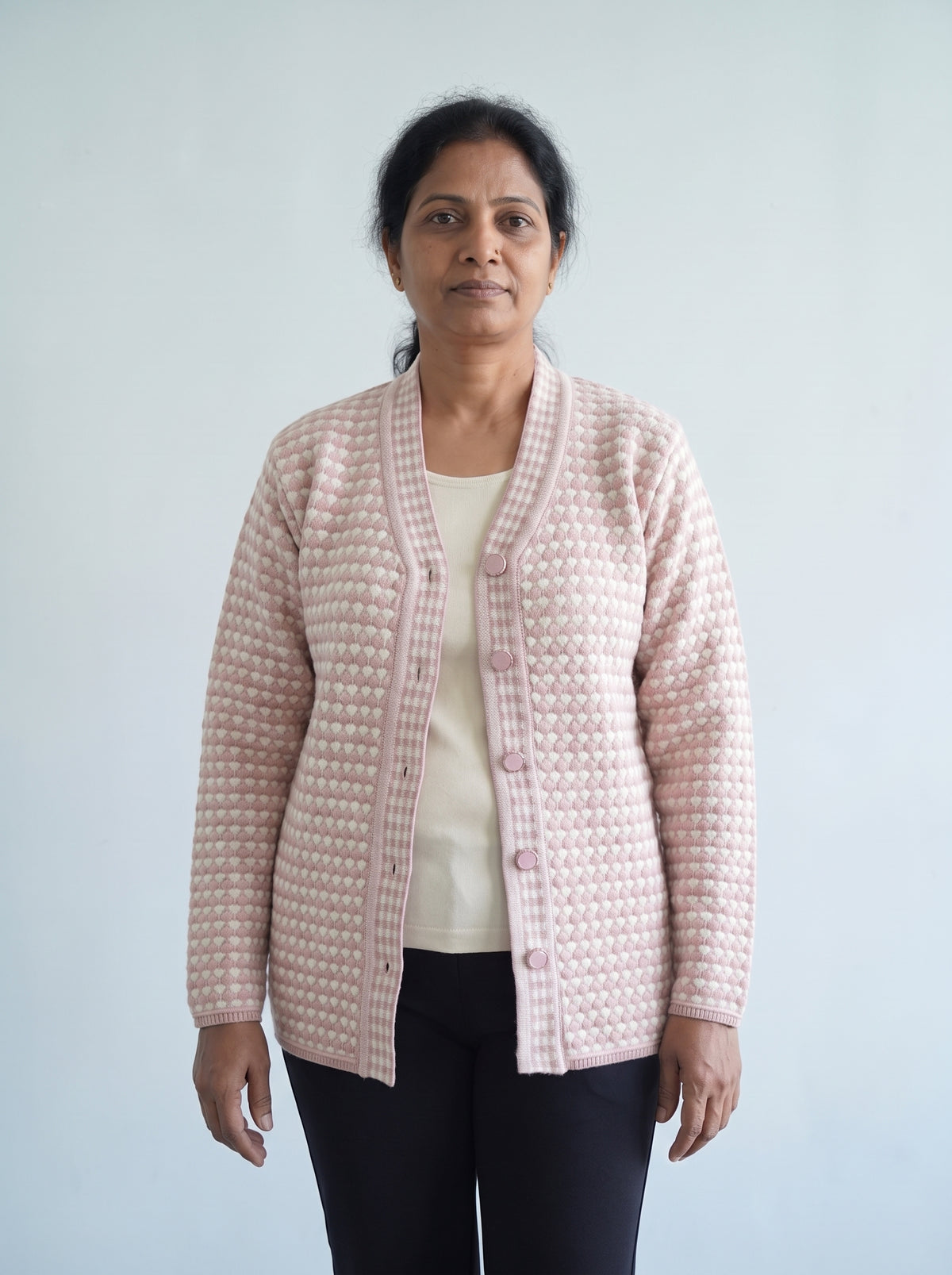 Pink Woolen Knit Cardigan - Image 5