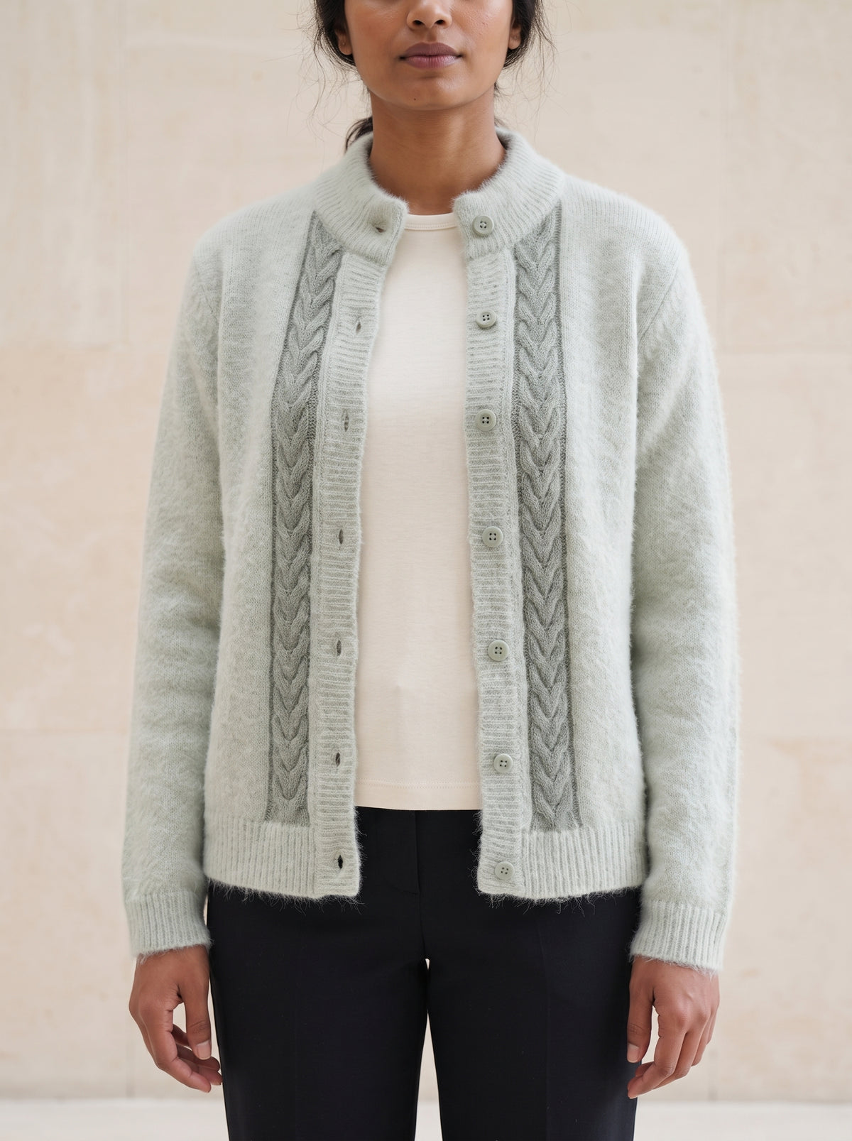 Green Woolen Knit Cardigan - Image 5