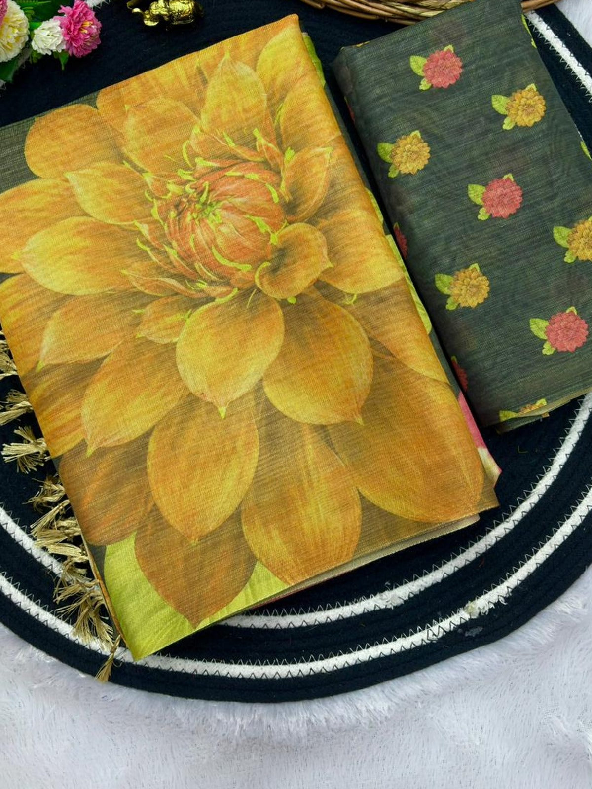 Peachmode Multicolor Floral Digital Printed Erod Silk Saree - Image 2