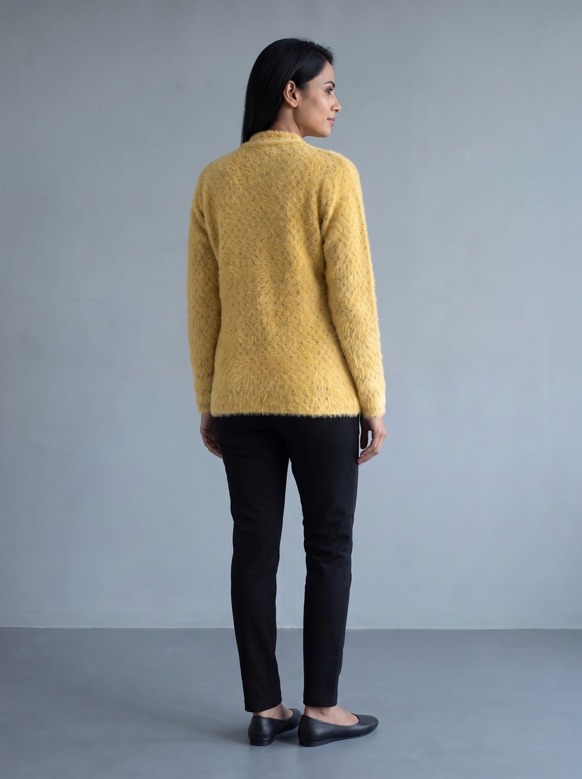Peachmode Yellow Woolen Cardigan - Image 4
