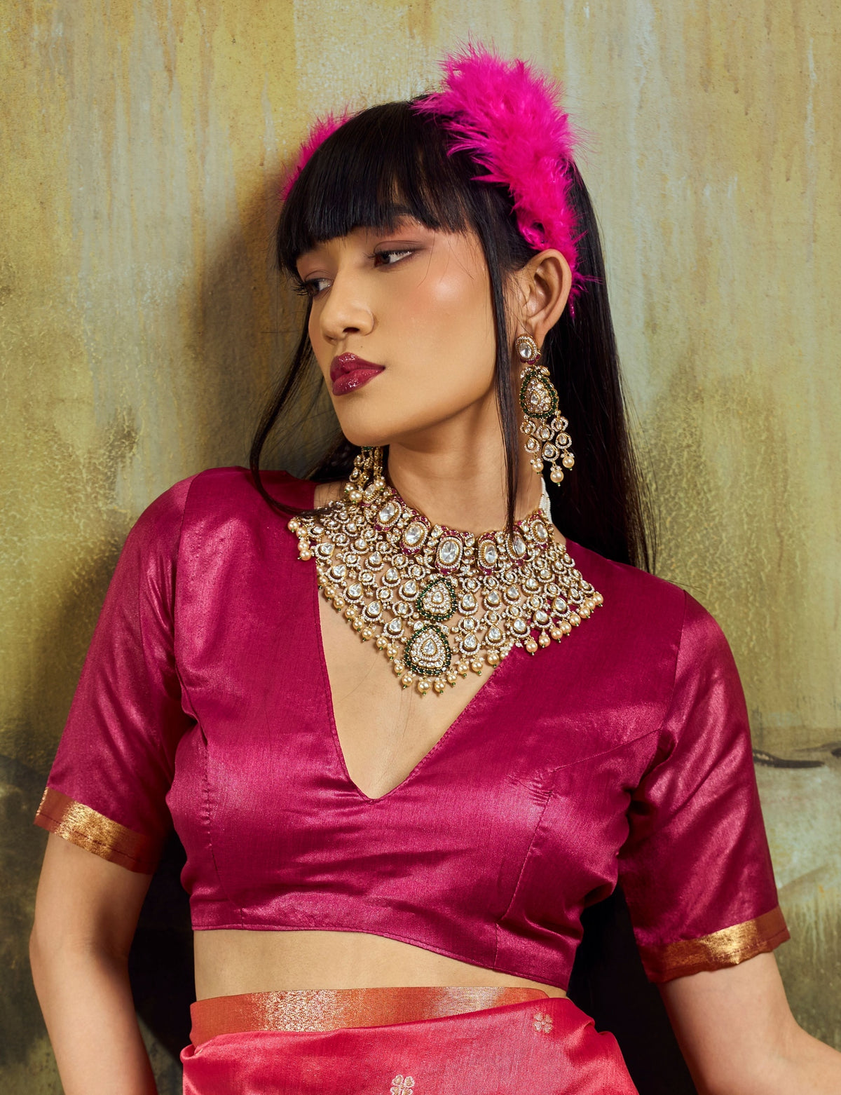 Peachmode Pink Handloom Silk Woven Saree - Image 3