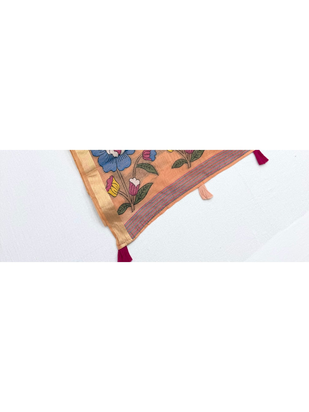 Peachmode Peach Woven Cotton Blend Saree - Image 4
