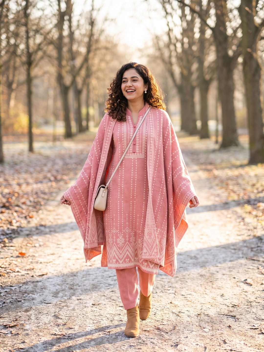Peachmode Peach Woolen Salwar Suit - Image 2