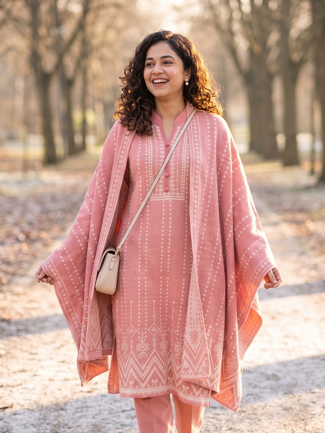 Peachmode Peach Woolen Salwar Suit - Image 5