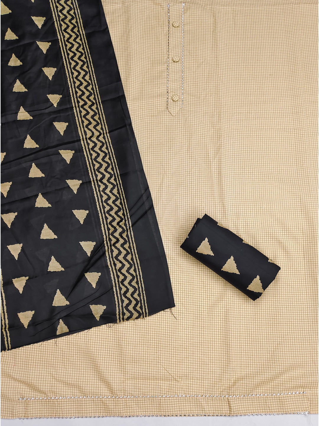 Peachmode Chikoo Printed Cotton Blend Dress Material - Image 3