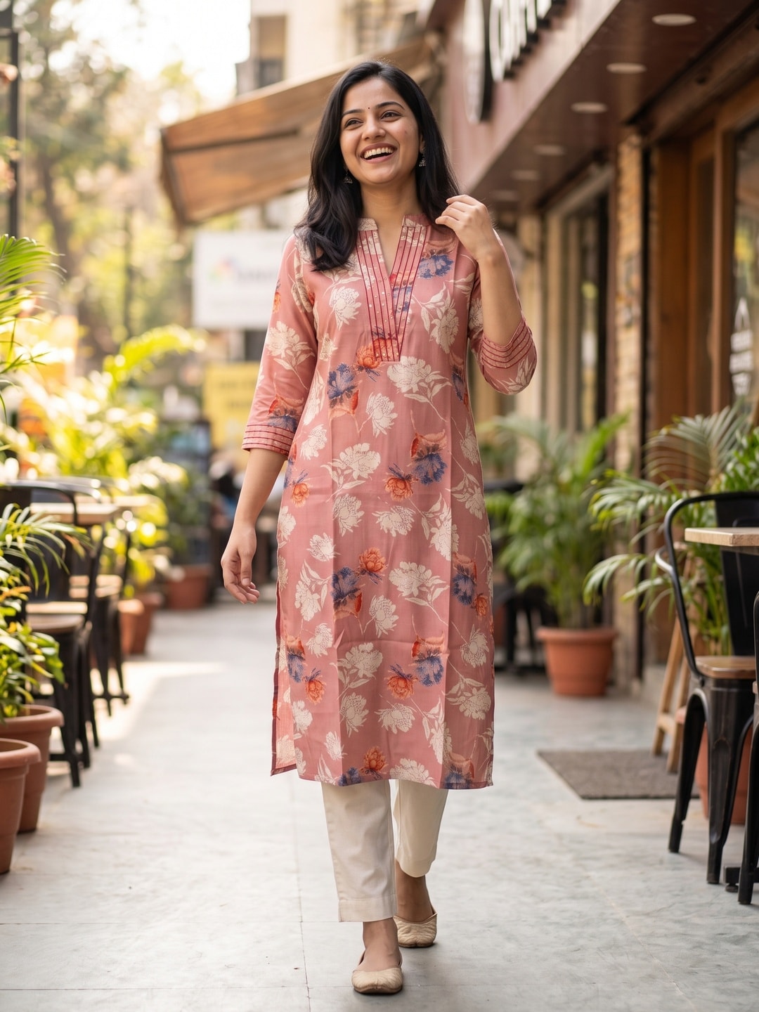 Peachmode Gajari Viscose Blend Kurti - Image 2