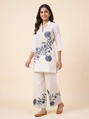 Peachmode White Chanderi Silk Embroidered Co-ord Set - Image 2