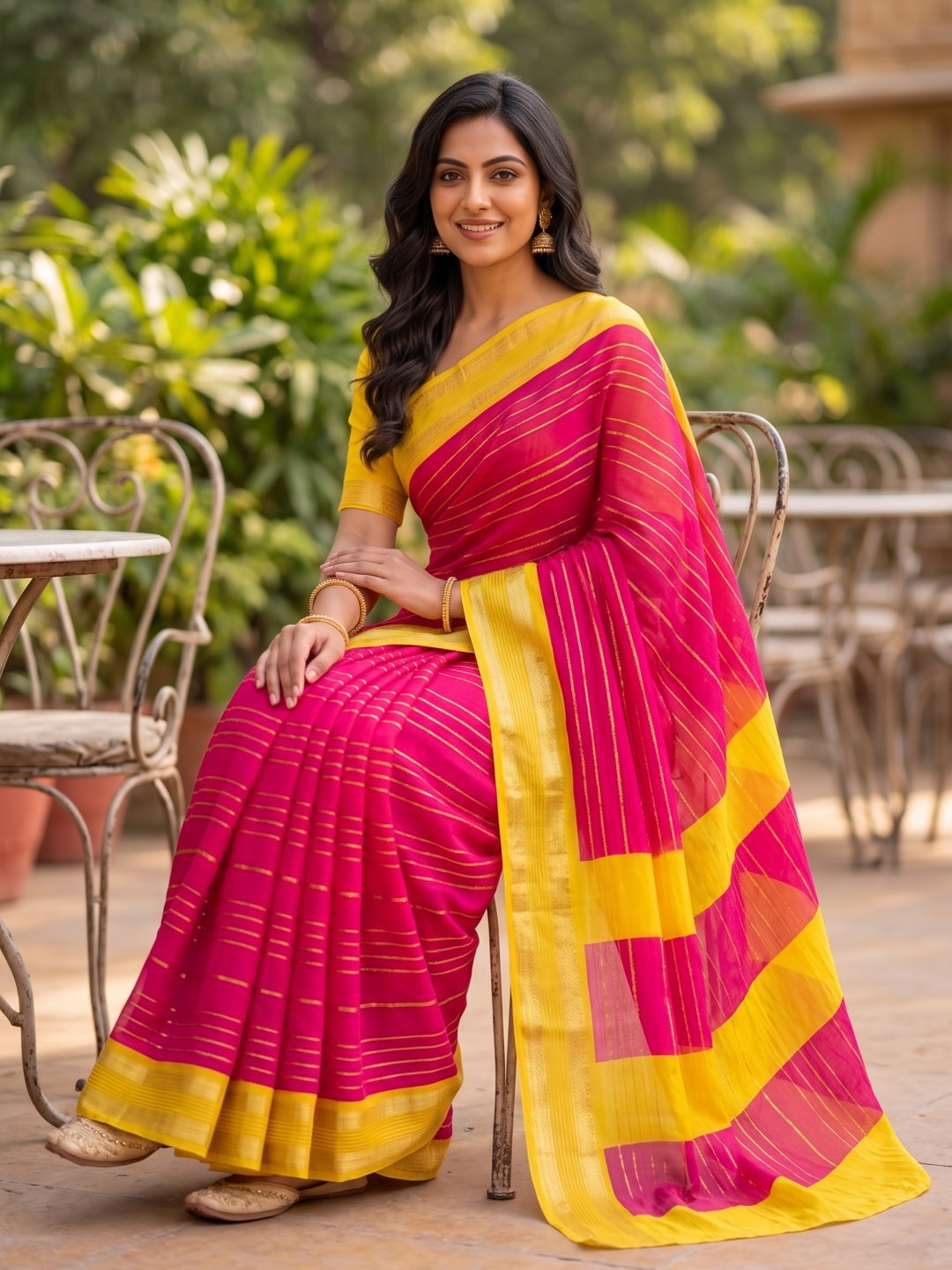 Peachmode Rani Pure Crepe Silk Saree With Jacquard And Dyed Colour Block Border Concept - Image 4