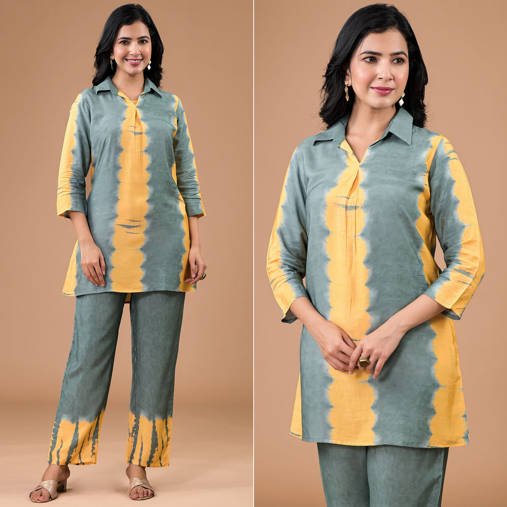 Muslin bottle green coord-set