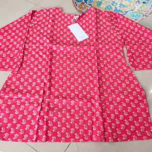 Pink Printed Pure Cotton Top