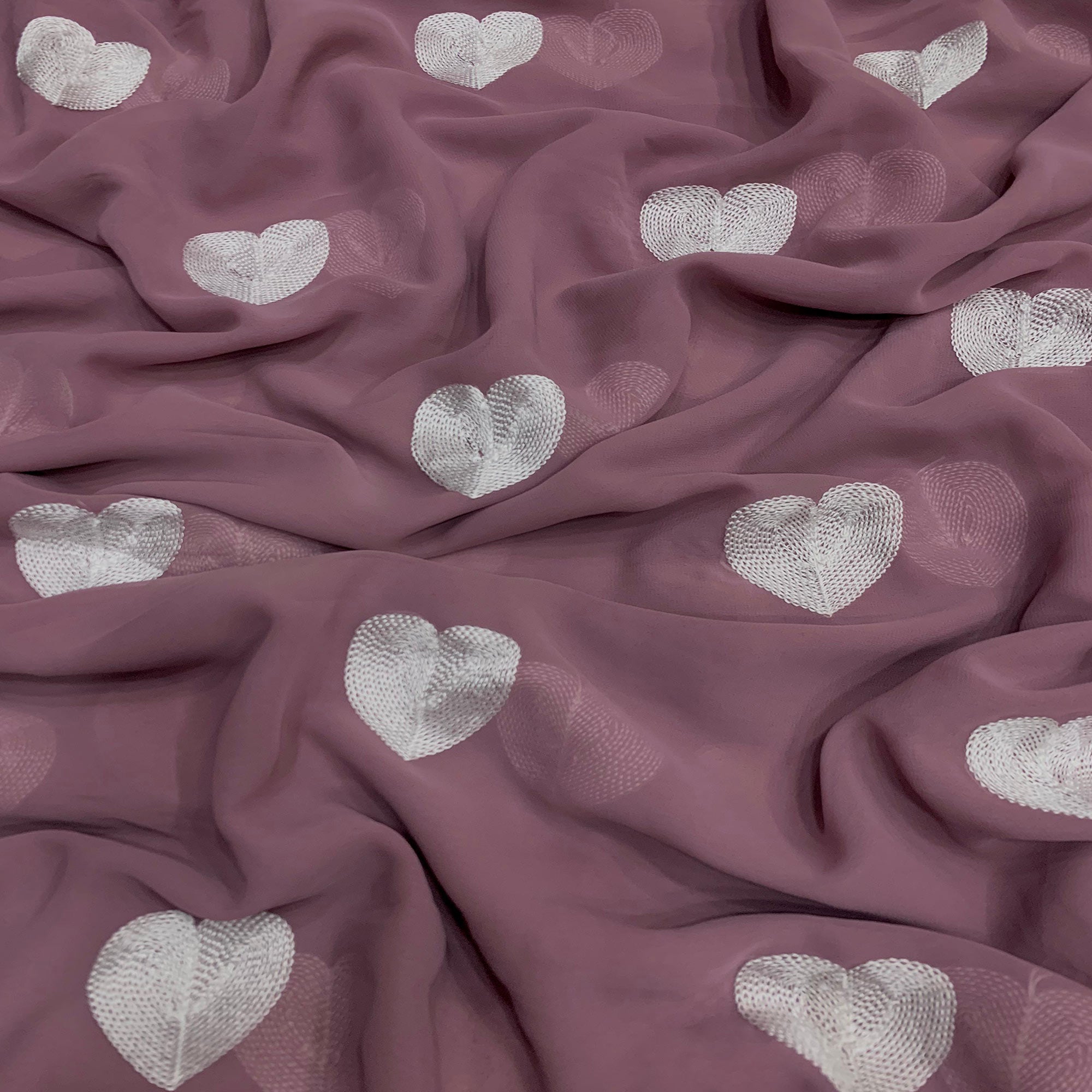 Mauve Embroidered Georgette Saree