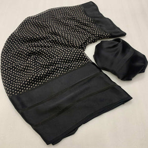 Black Bandhani Printed Georgette Saree