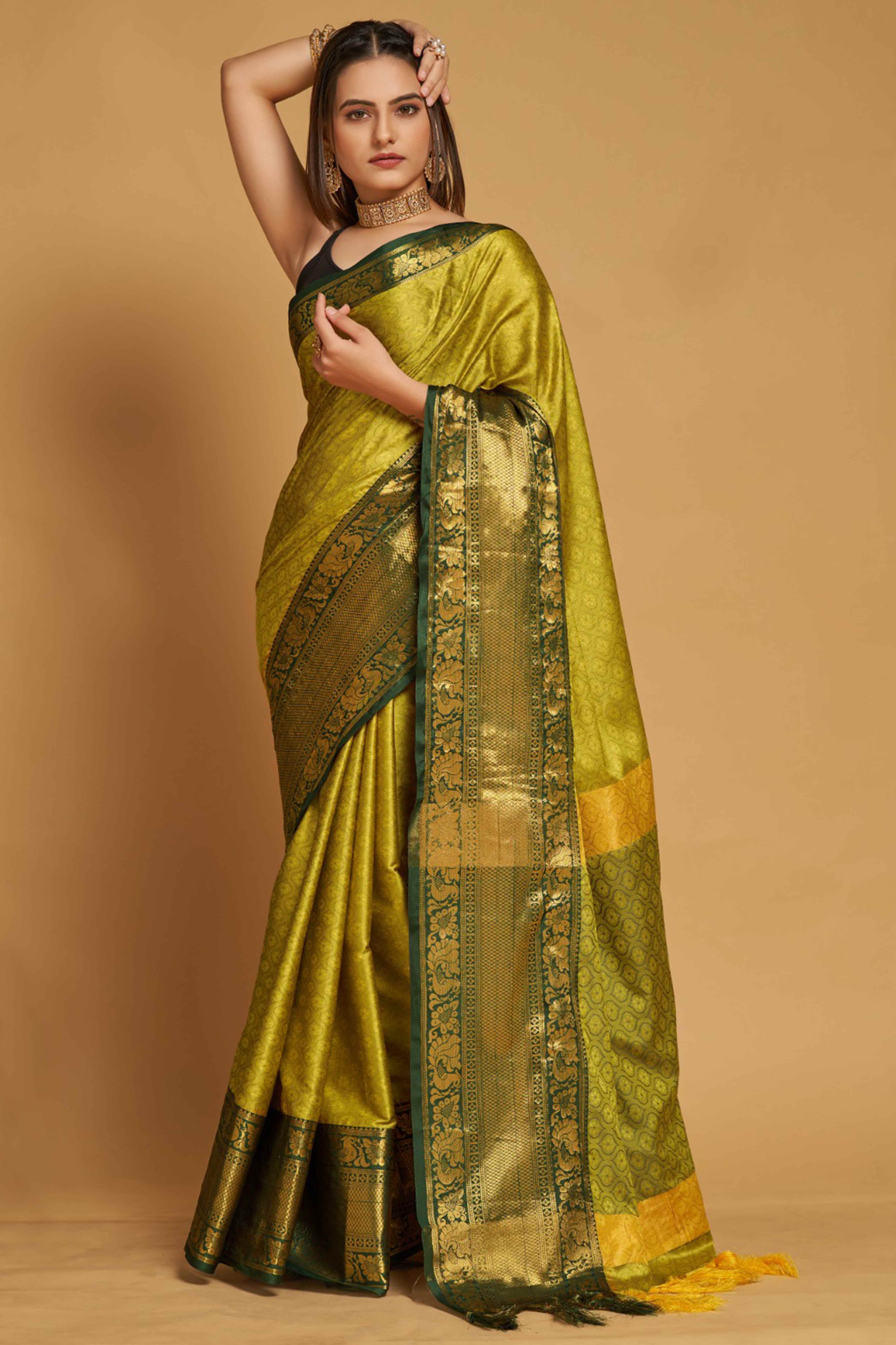 Light Green Zari Weaving Banarasi Silk Saree