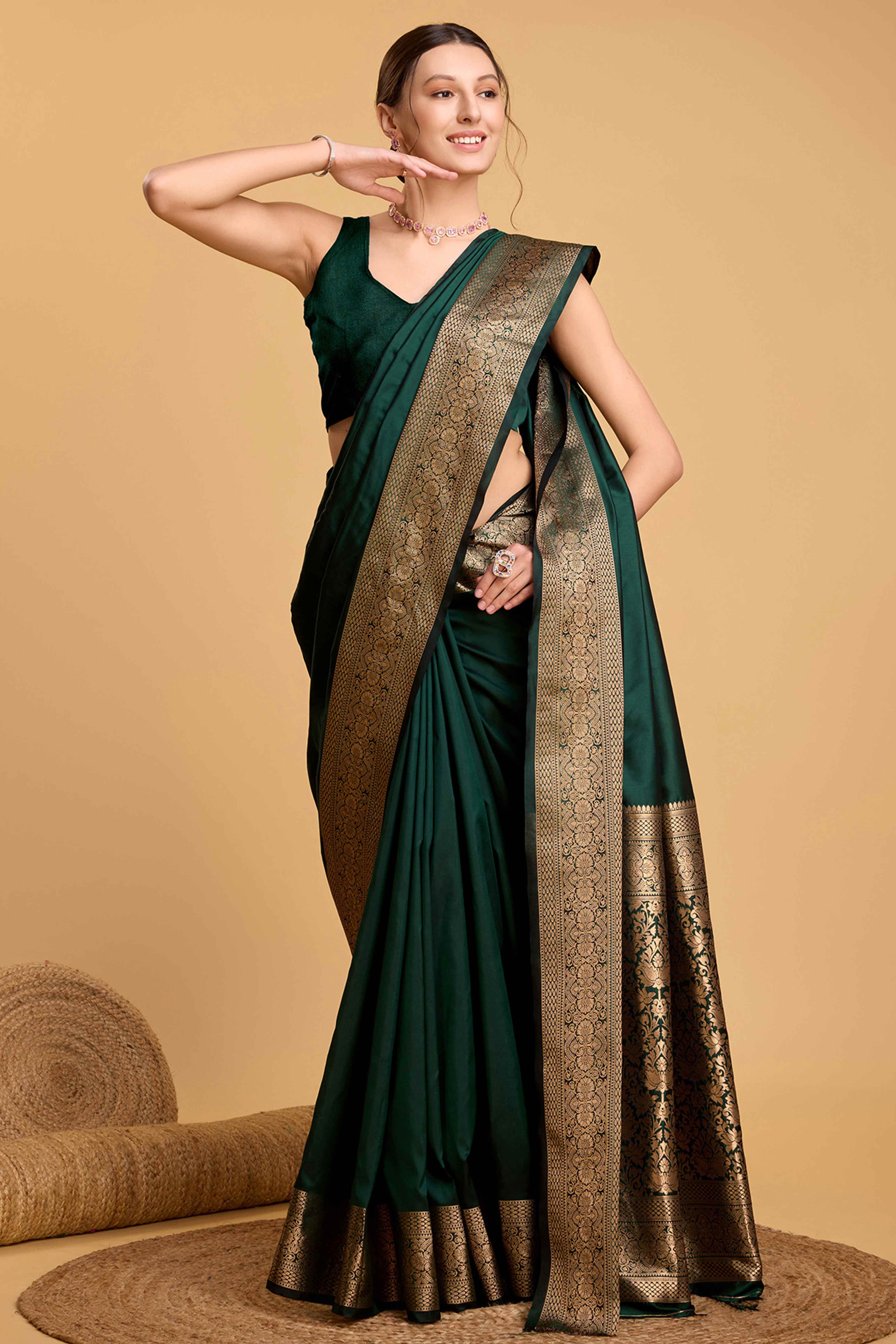 Green Zari Weaving Banarasi Silk Saree