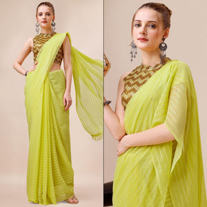 Green Embroidered Georgette Saree