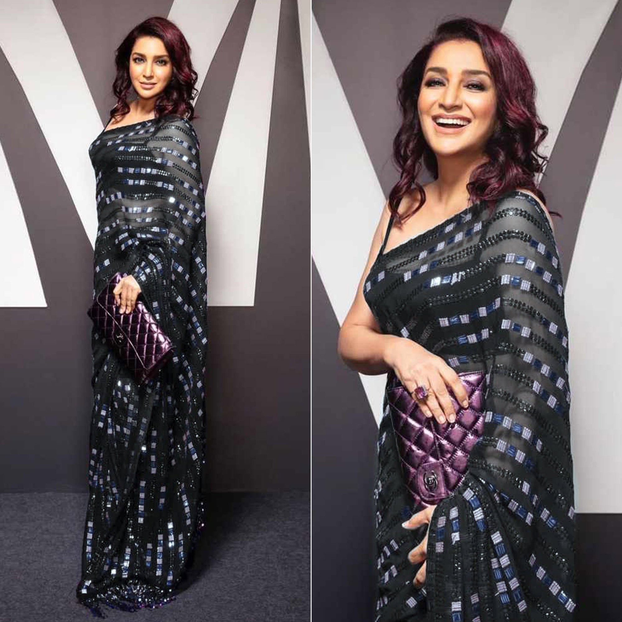 Black Sequins Embroidered Georgette Saree