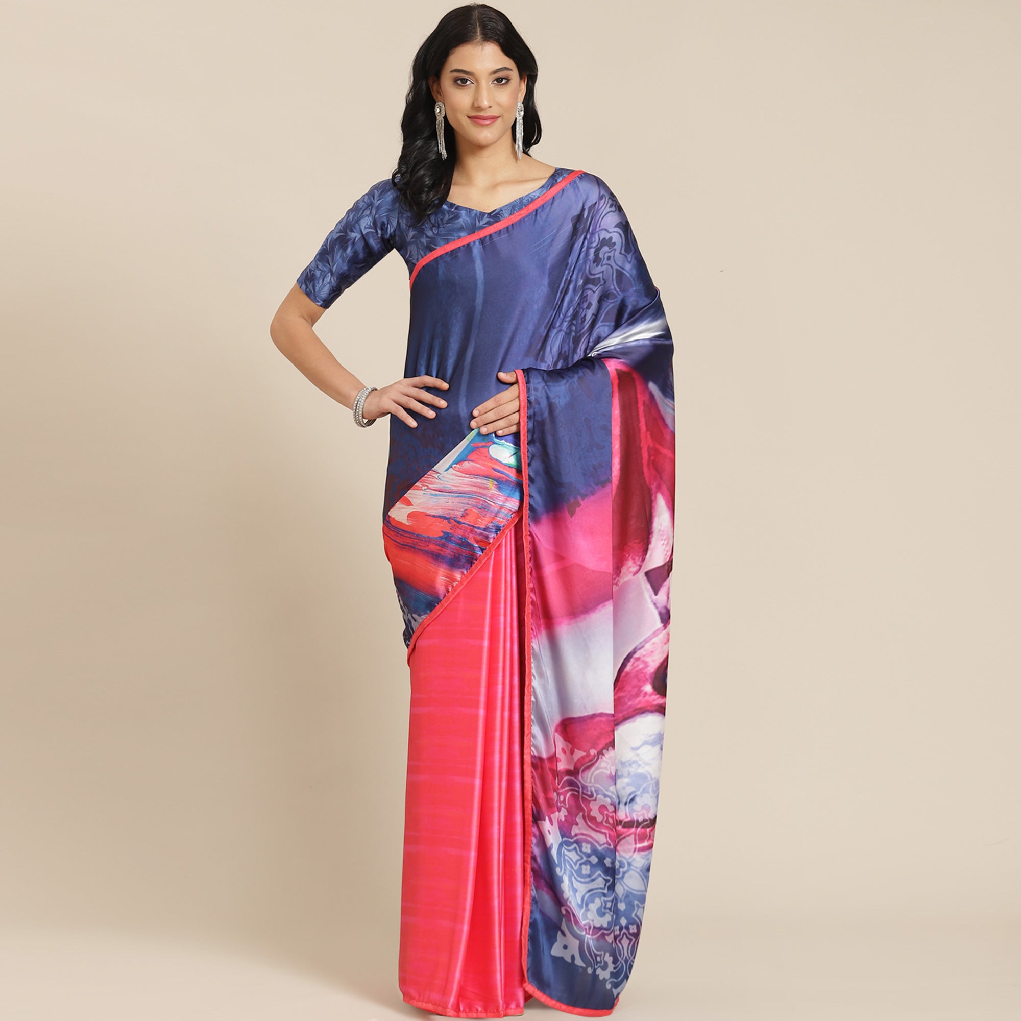 Multicolor Printed Pure Silk Saree