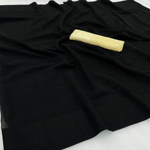 Black Zari Woven Georgette Saree