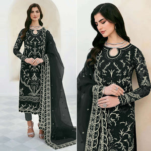 Black Sequins Embroidered Georgette Pakistani Suit