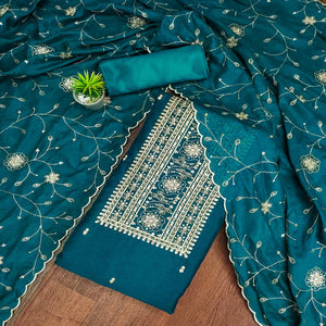 Morpich Sequins Embroidered Chinon Dress Material