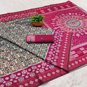 Grey Designer Handloom Kanjivaram Silk Saree with Rich Floral Weaving