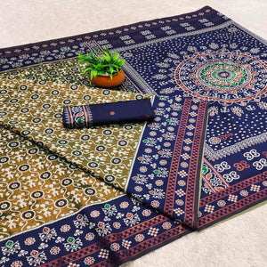 Olive Designer Handloom Kanjivaram Silk Saree with Rich Floral Weaving