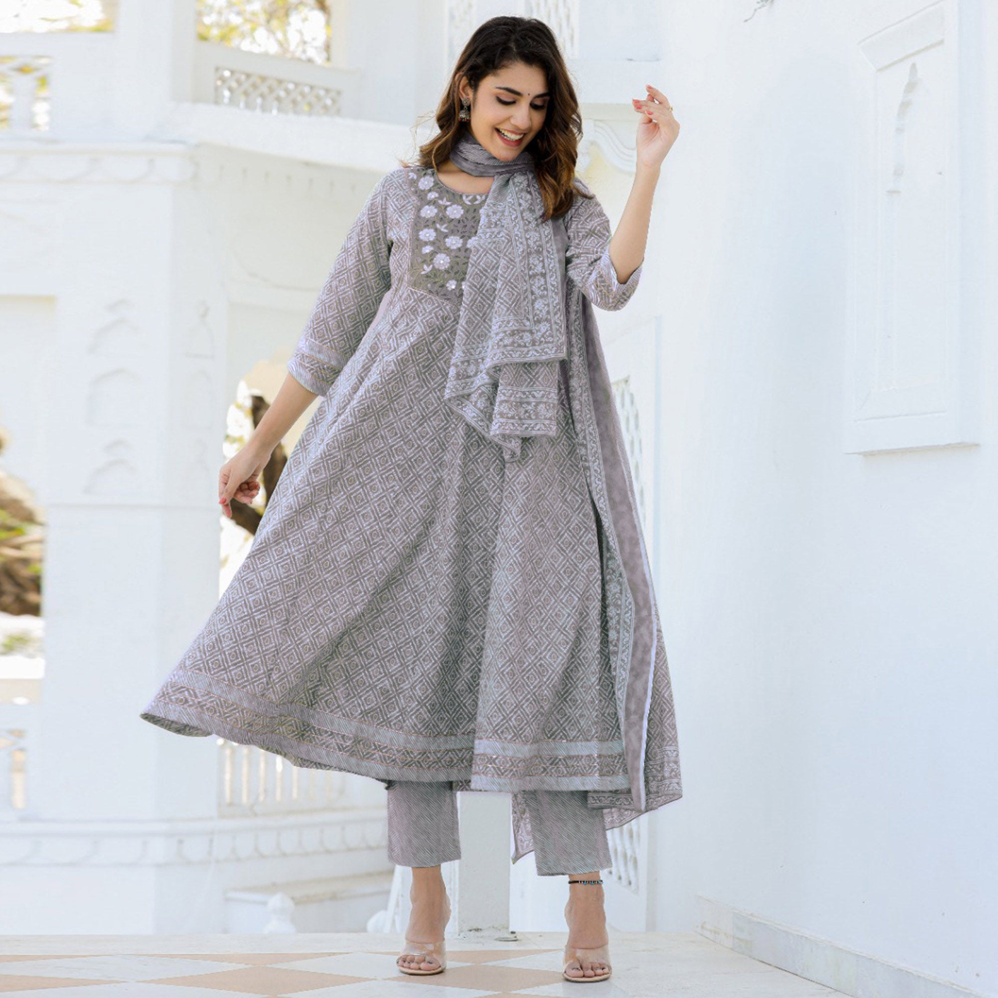 Simple cotton best sale frock suit