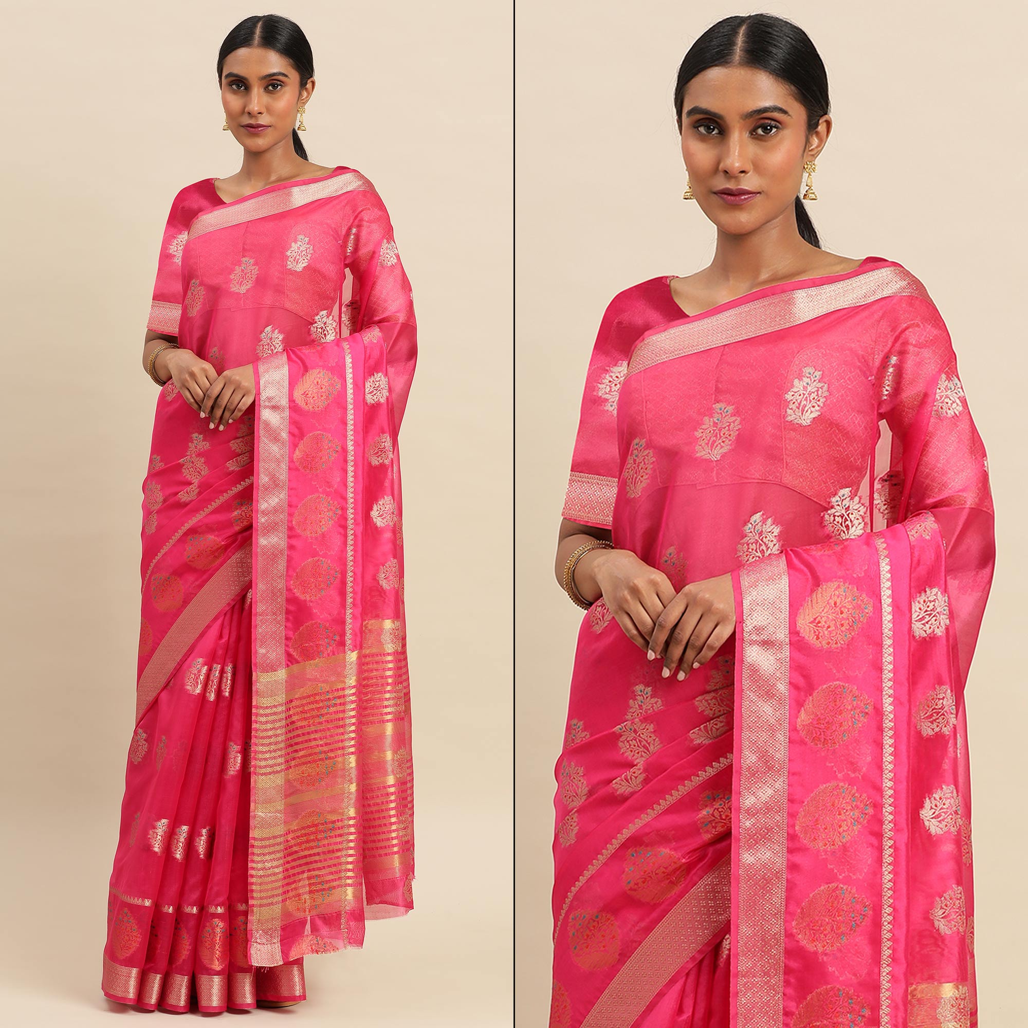 Rani Woven Organza Saree