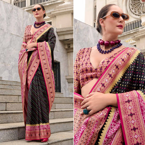 Black Zari Woven Banarasi Silk Saree