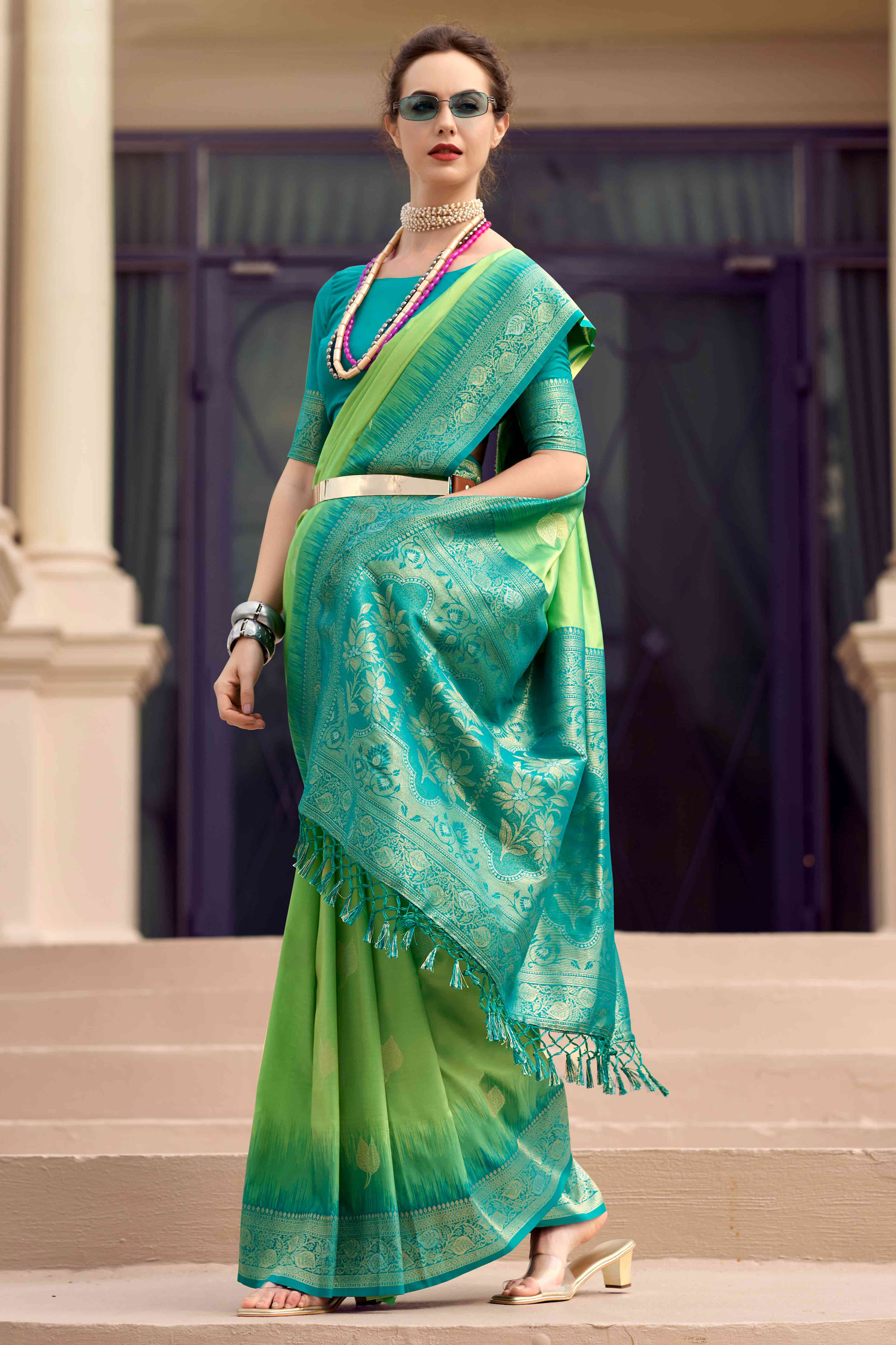 Green Zari Weaving Pure Silk Saree